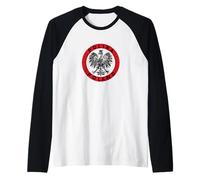 Polska Polish Eagle Vintage Distressed Poland Coat of Arms Camiseta Manga Raglan