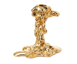 POLSPOTTEN Portavelas Drip S 14 cm Dorado