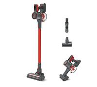 Polti Forzaspira D-Power SR550, Escoba Eléctrica Sin Cable, 2 en 1, Motor Digital y Tecnología Multi-Ciclónica, Hasta 40 min de Autonomía, 3 Programas de Aspiración, Mini Turbo Cepillo, Rojo y Gris