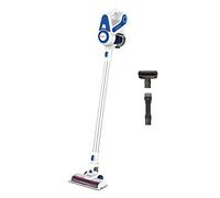 Polti Forzaspira Slim SR90B, Escoba Eléctrica Recargable sin Cable, Doble Función con Aspirador Portátil, Tecnología Ciclónica, hasta 40 Minutos Autonomia, Parking Vertical, Blanco y Azul