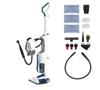 Polti Vaporetto 3 Clean Blue, Escoba a Vapor y Aspirador con Limpiador a Vapor Portátil, 3 Productos en 1, 14 Accesorios, Aspirador Ciclónico sin Bolsa, Potencia Max 1800 W, Blanco y Azul