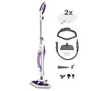 Polti Vaporetto SV440 Doble, Escoba a Vapor 2 en 1 con Limpiador Portátil, Potencia Máxima 1500 W, 11 Accesorios Incluidos, Calentamiento en 15 Segundos, Depósito Extraíble, Blanco y Morado