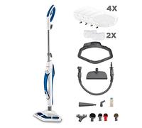 Polti Vaporetto SV460 Doble,Escoba a Vapor 2 en 1 con Limpiador Portátil, Potencia Máxima 1500 W, 17 Accesorios Incluidos, Calentamiento en 15 Segundos, Depósito Extraíble, Blanco y Azul