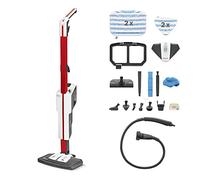 Polti Vaporetto SV650 Style, Escoba a Vapor con Limpiador Portátil Integrado, Potencia Máxima 1500 W, 19 Accesorios, Filtro Antical, Autonomía Ilimitada, Parking Vertical, Rojo y Blanco