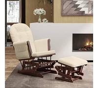 vidaXL Sillón Glider con Sgabello Bianco Crema en