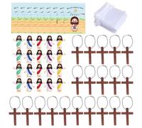 Poludatly 20 Figuras de Jesús con Tarjeta, pequeñas Figuras de Jesús con Cruces, muñeca de Figuras religiosas Min-i, Figuras coleccionables escondidas y pequeños Recuerdos de Fiesta S-eek