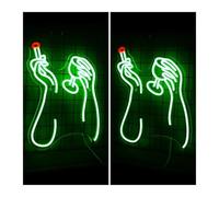 Polvane Letrero de neón Deja de pensar y empieza a beber para el letrero neón luces LED personalizadas bar sala estudio restaurante lámparas pared arte(B)