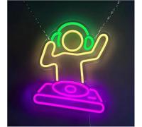 Polvane Letrero de neón Para lámpara de neón palabra prestada DJ Boy para letrero Luz LED regulable