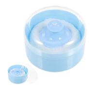 Polvera con Borla para Ñiño, Caja Plástica Azul, Uso Doméstico | Set de 2 Piezas, Borla Esponjosa Incluida, Operación Mano, Baño Casa