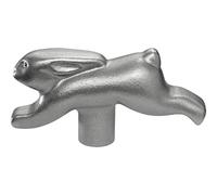 Polvo 1990004 Tapa Botón Conejos, acero inoxidable, Plata