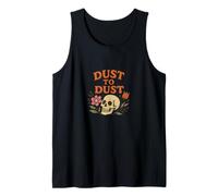 Polvo a polvo retro calavera con flores Memento Mori Camiseta sin Mangas
