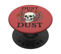 Polvo a polvo retro calavera con flores Memento Mori PopSockets PopGrip Adhesivo
