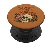 Polvo a polvo retro calavera con flores Memento Mori PopSockets PopGrip Adhesivo
