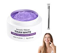 Polvo Blanqueador Dental Morado, Polvo Abrillantador Morado, Restaurador Dental, Elimina Manchas Eficazmente, Fortalece Dientes Y Encías, Sabor A Menta Fresca (1 unidad)