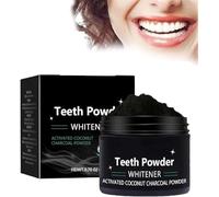 Polvo blanqueador dental natural con carbón activado de coco, limpieza profunda y suave, aliento fresco