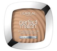 Polvo compacto matificante L'Oréal Paris Powder Make Up con SPF 8, incluye espejo y esponja, polvo Perfect Match, n.º 5 D/5 W, Dore/Warm, 9 g (1 paquete)