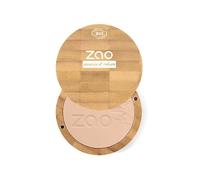 Polvo compacto ZAO 302 beige-naranja, en lata de bambú rellenable