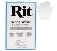 Polvo concentrado de tinte Rit multiusos con guantes de plástico para ropa, decoración y manualidades - Blanqueado (paquete de 3)