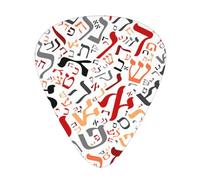 Polvo creativo del alfabeto hebreo,12 púas de guitarra, 3 grosores diferentes para guitarra acústica, bajo y ukelele