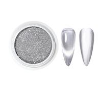Polvo cromado espejo - Brillo de uñas plateado, pigmento fino | Polvo de arte brillante, acabado reflectante para decoración de manicura con diseño de uñas y resultados profesionales de salón