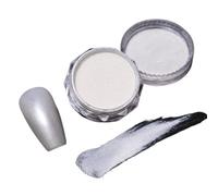 Polvo cromado para uñas 1 unidad de polvo de uñas cromado de neón sirena for pigmento brillo perla Aurora con cepillo de esponja para Manicura(FT227-7)