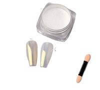 Polvo cromado para uñas 1 unidad de polvo de uñas cromado de neón sirena for pigmento brillo perla Aurora con cepillo de esponja para Manicura(FT219-5)