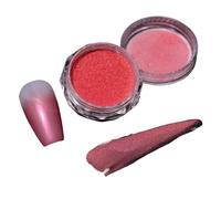 Polvo cromado para uñas 1 unidad de polvo de uñas cromado de neón sirena for pigmento brillo perla Aurora con cepillo de esponja para Manicura(FT227-1)