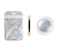 Polvo cromado para uñas 1 unidad de polvo de uñas cromado de neón sirena for pigmento brillo perla Aurora con cepillo de esponja para Manicura(1 Box)