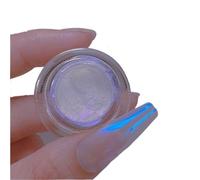 Polvo cromado para uñas 1 unidad de polvo de uñas cromado de neón sirena for pigmento brillo perla Aurora con cepillo de esponja para Manicura(FT215-3)