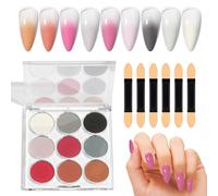 Polvo cromado para uñas, polvo cromado para uñas, 9 colores, juego de purpurina para uñas, decoración de uñas, cromo, brillante efecto espejo mágico, brillo de uñas