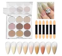 Polvo cromado para uñas, polvo cromado para uñas, 9 colores, juego de purpurina para uñas, decoración de uñas, cromo, brillante efecto espejo mágico, brillo de uñas