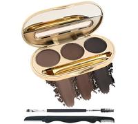 Polvo de cejas de 3 colores, resistente al agua, larga duración, color de cejas, polvo fino, para cejas de aspecto natural todo el día, con pincel de cejas y juego de afeitadora-03