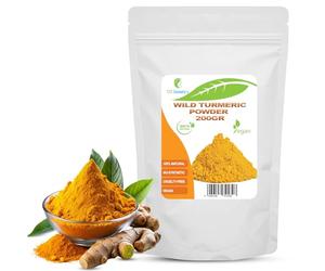 Polvo de cúrcuma silvestre - 200 gr - | Polvo de cúrcuma Kasturi | Curcuma Aromatica - Mascarilla facial, piel naturalmente brillante y de aspecto joven.