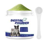 Polvo de dientes de perro | 3.5 onzas de pasta de dientes de sabor a carne, polvo de perro para dientes con cuchara, para la salud, higiene, lavar la boca y el mal aliento