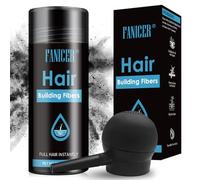 Polvo de fibras capilares, pelo disperso para espesar el cabello, polvo para el cabello fino y la caída del cabello, polvo para un cabello a granel, pelo grueso para hombres y mujeres, negro