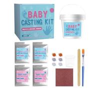Polvo de fundición antiadherente, juego de moldes para huellas de niños, kit de manualidades de 8 onzas con fórmula segura, accesorio de escultura suave, herramienta de impresión manual con diseño fác