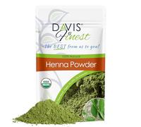 Polvo de henna pura orgánica Davis Finest 100 g, tinte natural para el cabello, colorante para el cabello sin PPD, sin químicos, vegano