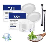 Polvo de hidroxiapatita, 7,5% de polvo dental de hidroxiapatita, polvos de pasta de dientes nano hidroxiapatitas, fórmula suave para el cuidado de las encías, aliento fresco (2 set)