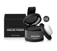Polvo de la raíz del Cabello, Cabello Polvo Para Llenar el Cabello Claro, Camuflaje Cabello Gris, Resultado Natural, Con Espejo Y Pulpa (Gris Oscuro)