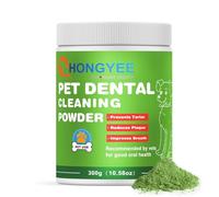 Polvo de limpieza de dientes de perro 300g, polvo dental para mascotas para perros y gatos, ambientador de aliento en polvo para mal aliento, placa, removedor de sarro, suministros de cuidado dental