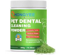 Polvo de limpieza de dientes de perro 300g, polvo dental para mascotas para perros y gatos, ambientador de aliento en polvo para mal aliento, placa, removedor de sarro, suministros de cuidado dental