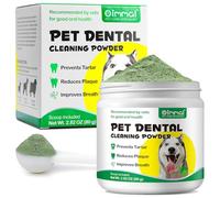 Polvo de limpieza de dientes para perros, polvo dental para perros, ambientador de aliento de perro con probióticos para el mal aliento, placa y removedor de sarro, suministros de cuidado dental para