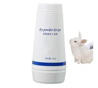 Polvo de limpieza para mascotas, champú anhidro, desodorización de talco, 350 g, pequeño cuidado de mascotas para gatos, perros, conejos, hámsters, baños, silbatos, uso diario en casa