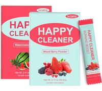 Polvo De Limpieza Súper Feliz (14 Días), Con Frutas Y Verduras, Sin Azúcar, Vegano, Sin Gluten, Bueno Para Los Intestinos ,A+B