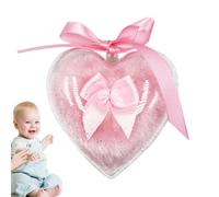 Polvo de maquillaje en forma de corazón, lavable, de pelo largo, para limpieza facial, para bebés