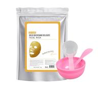 Polvo De Mascarilla Dorada Suave - Mascarilla Facial En Gel Con 24k Oro Anti-Edad, Hidratante Y Reafirmante - Mascarilla Peel off Profesional - 1000g Con Herramientas - Crystal Soft Film Powder