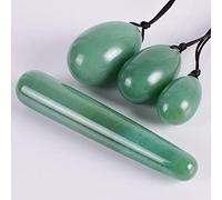 Polvo De Piedra De Cristal Yoni Jade Egg Lady Kegel Fitness Aparato Muscle Tightening Ball Masajeador 4PCS,Dong Verde