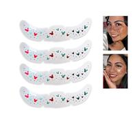 Polvo de Pixie Festivo Manchitas, Glitter de Hadas Manchas Falsas Tatuajes Faciales, 4 Piezas Parches de Maquillaje Facial Navideño, Decoraciones Flash Temporales de Fiesta (04#)