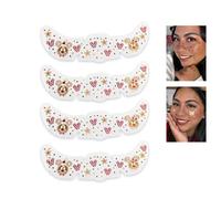 Polvo de Pixie Festivo Manchitas, Glitter de Hadas Manchas Falsas Tatuajes Faciales, 4 Piezas Parches de Maquillaje Facial Navideño, Decoraciones Flash Temporales de Fiesta (02#)