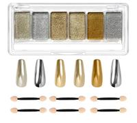Polvo de uñas cromado, polvo de uñas cromado dorado holográfico, polvo de cromo para uñas, polvos cromados para uñas, para esmalte en gel, polvo de brillo iridiscente para uñas (n.º 02)